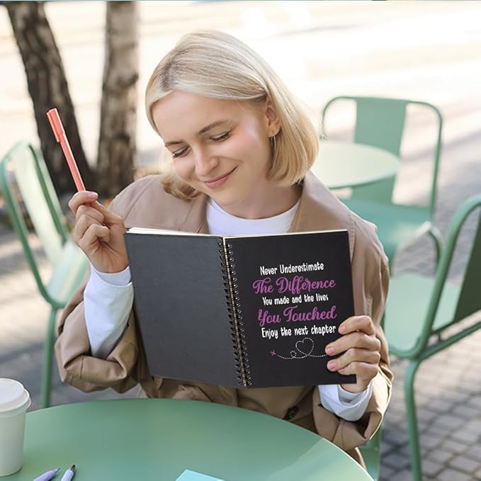 Never Underestimate the Difference You Made 160 Blank Pages Spiral Notebook, Leaving Gift for Coworker, Retirement Gift for Colleague, Farewell Gift for Friend, Appreciation Gift for Employee