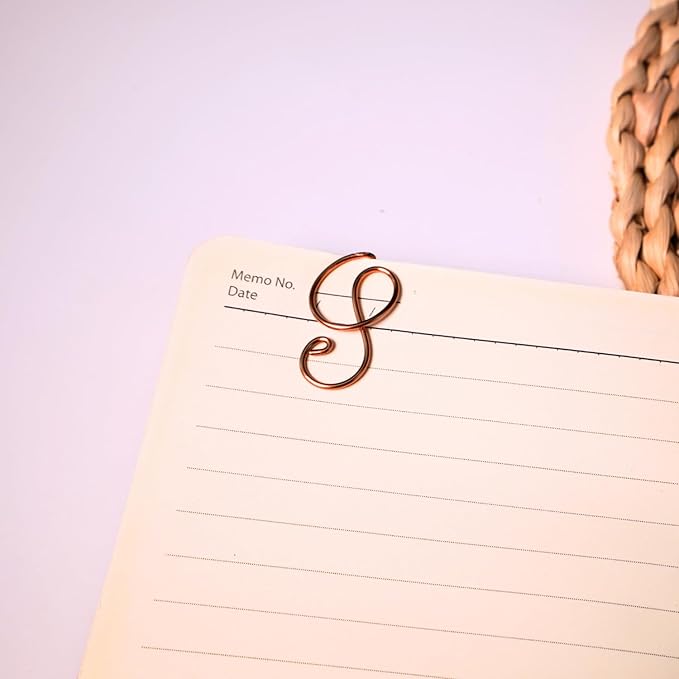 Personalized Initial Copper Bookmark, Set of 5, Handmade Copper Gift for Her, Him, Couple on Birthday, Wedding Anniversary, Alphabet Bookmark (S)