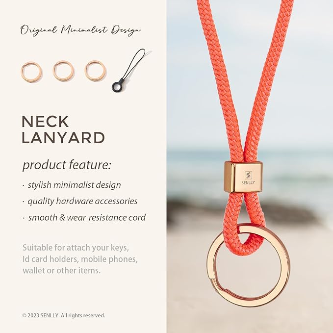 SENLLY Neck Lanyard Strap for Keys, Original Minimalist Design KeyChain Holder