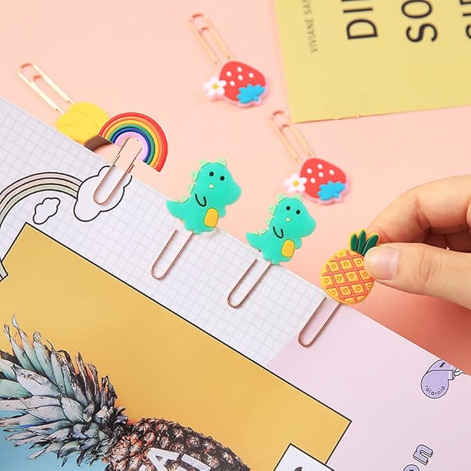 ELANE 36 pcs Silicone Paper Clips Bookmarks Dispenser Bookmark Memo Clip for Kids School Teacher Office Supply Student Stationery.