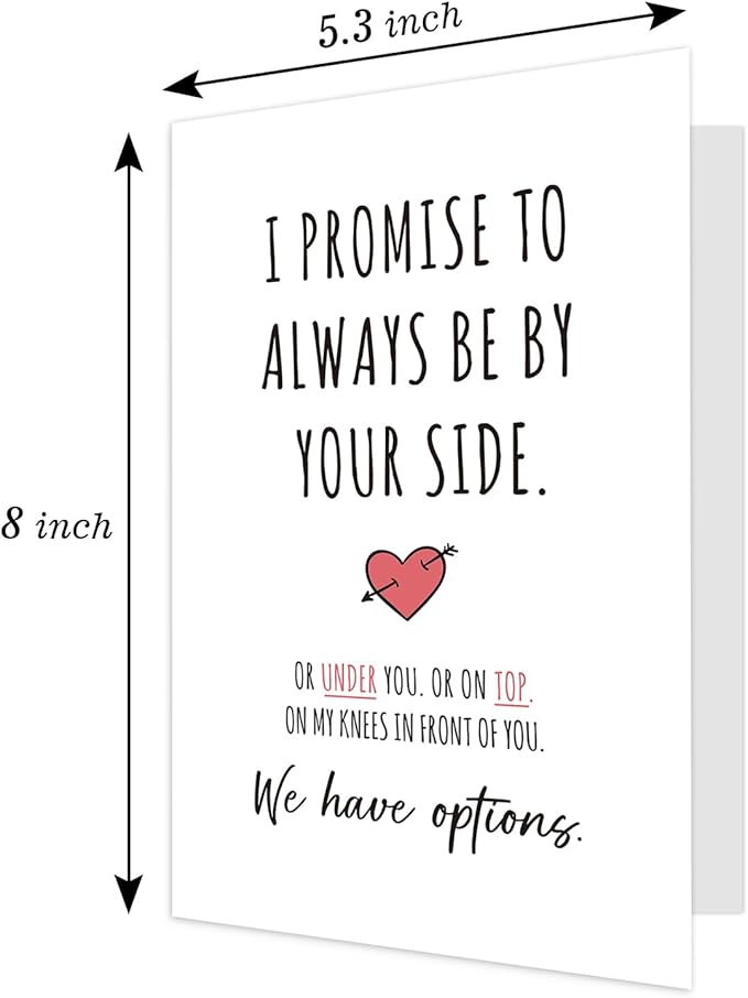 Ogeby Funny Valentines Day Card Gifts for Boyfriend Girlfriend, Cute Valentines Day Gifts for Him Her Husband, I Promise to Always Be by Your Side