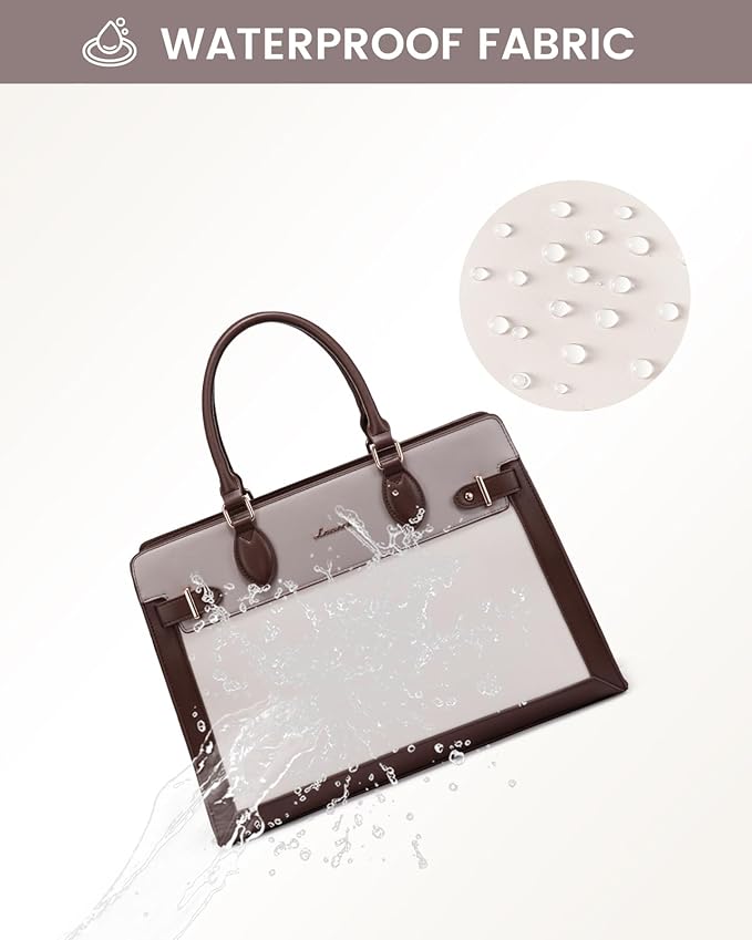 LOVEVOOK Laptop Bag for Women, 15.6 Inch Large PU Leather Tote Bag, Professional Teacher Work Bag, Waterproof Business Computer Briefcase, Shoulder Tote Purse for Office