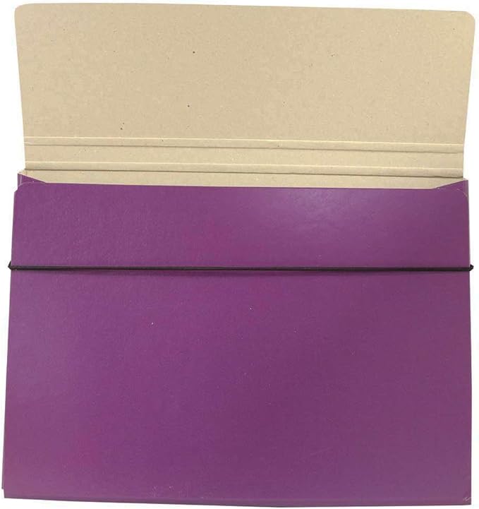JAM Paper Strong Thin Portfolio Carrying Case with Elastic Band Closure - 9 1/4 x 1/2 x 12 1/2 - Purple - Sold Individually