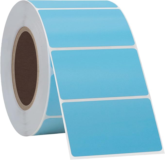 Hybsk 2.25x1.25 inch Color Direct Thermal Labels for Shipping, Barcodes, Address, Compatible with Rollo Label Printer & Zebra Desktop Printers(2.25"x1.25",Light Blue)