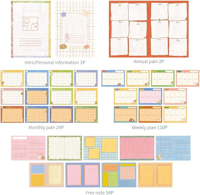 Monolike Hardcover Unmatched Friends Diary, 01. Yellow - Academic Planner Weekly & Monthly Planner