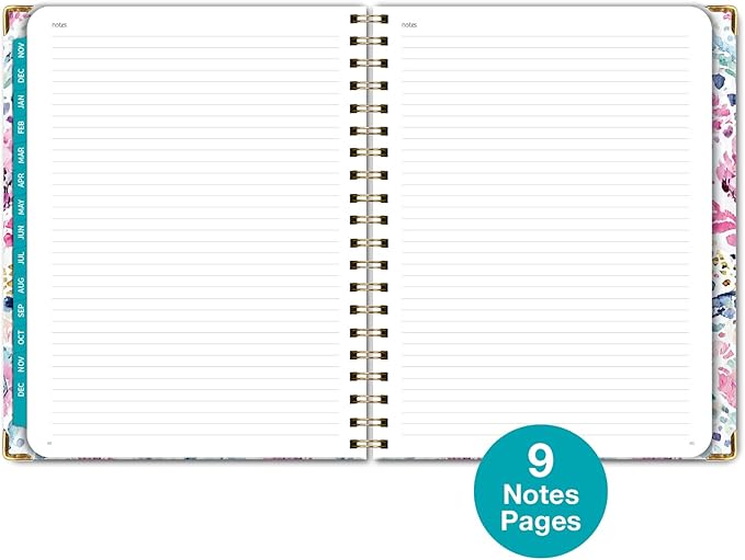 HARDCOVER 2025 Planner, 8.5"x11": 14 Months (November 2024 - December 2025), Daily Weekly Monthly Planner, Yearly Agenda, Bookmark, Pocket Folder and Sticky Note Set (Boho Ikat)