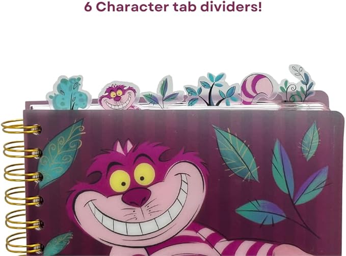 Innovative Designs Disney Alice in Wonderland Cheshire Cat Journal Notebook, Spiral Bound, 144 Lined Pages, 8 x 7 inches