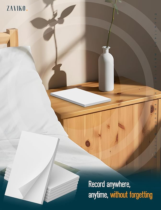 Note Pads 3x5, 6 Pack Small Notepads 3x5 Memo Pads, Small Notebooks 3x5 Scratch Pads, Small Writing Pads of Paper 3x5, White Mini Notepad 3x5 Blank Server Pads, Writing Notes Paper, 50 Sheets/Padad