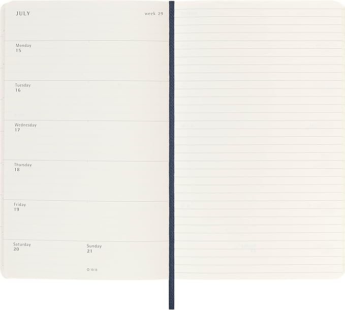 Moleskine Classic 18 Month 2023-2024 Weekly Planner, Soft Cover, Large (5" x 8.25"), Sapphire Blue