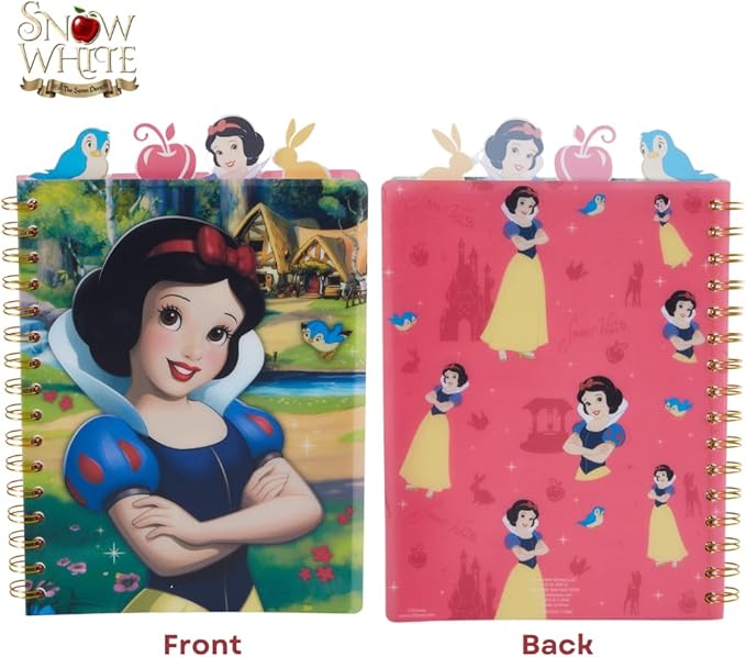 Innovative Designs Disney Snow White Tab Journal Notebook, Spiral Bound, 96 Lined Pages, 8 x 7 inches