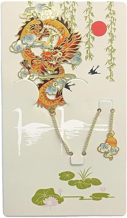 MOZART Chinese Dragon Chinese Style Brass Bookmark Classical Mythological Characters Mountain and Sea Sutra Series Creative Cultural Copper Bookmark Metal Bookmarks
