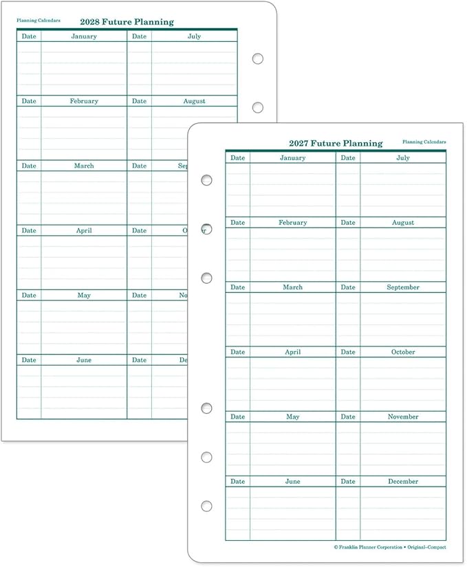 FranklinCovey - Original Two Page Per Day Ring-Bound Planner (Compact, Jan 2025 - Dec 2025)