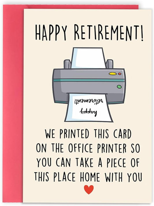 Funny Printable Retirement Card for Coworker or Boss, Happy Retiring Card Gift for Him Her, Group Card from Office, Leaving Fellwell for Retiring Coworker Colleagues Boss