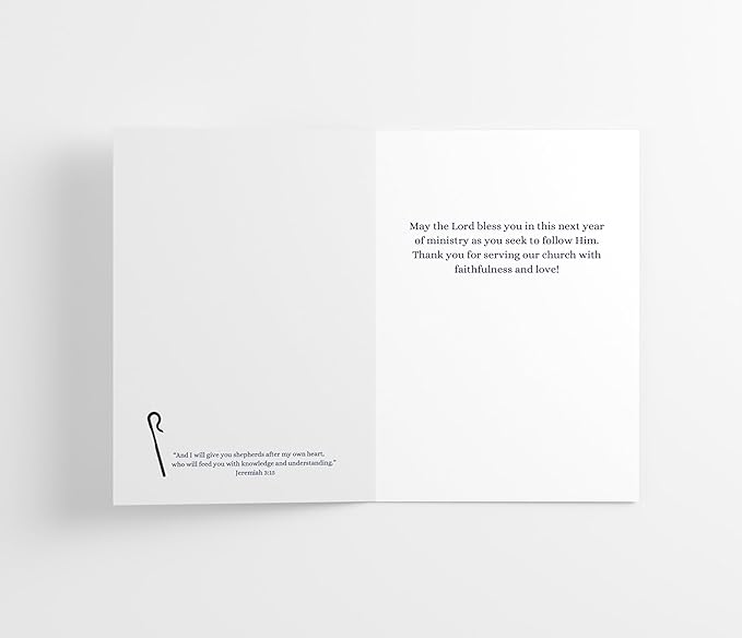 M Market On Mainstreet Pastor Cards, 5x7 inches, Single Card with Envelope, Made in USA (Shepard Anniversary)