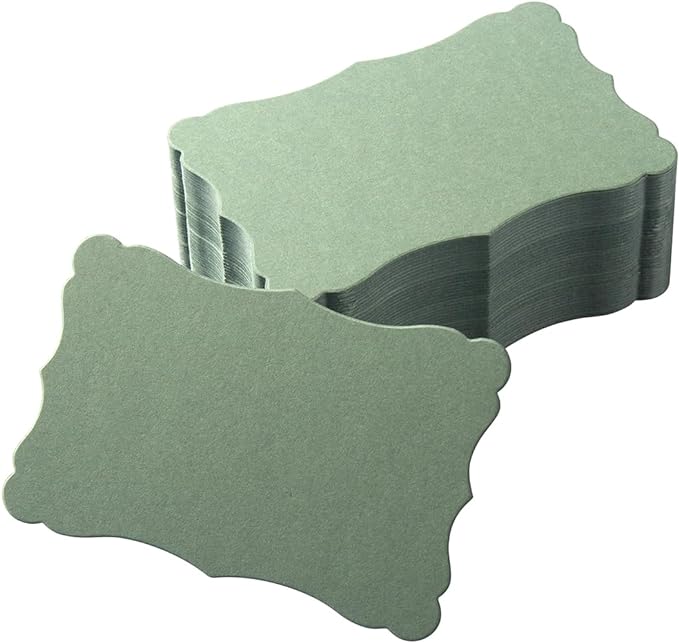 120 Pieces Small Mini Business Cards Vintage Assorted Colors Blank Note Cards Gift Word Card for Business Cards, Gift Cards (Sage-Green, 3.66x 2.36 inches)