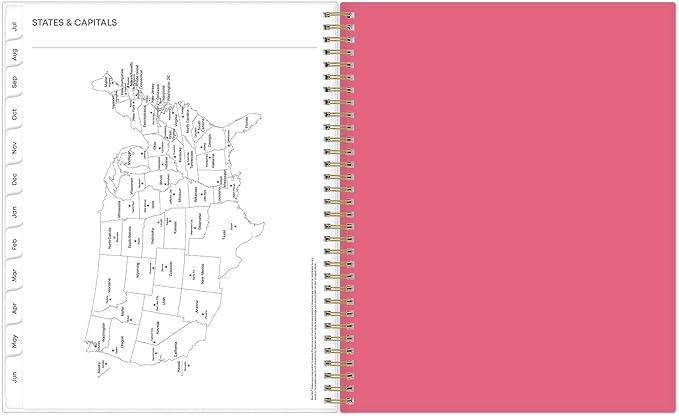 Blue Sky 2023-2024 Academic Year Weekly and Monthly Planner, 8.5" x 11", Frosted Flexible Cover, Wirebound, Roosevelt Pink (144716)