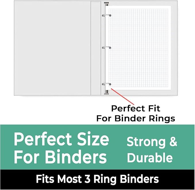 24 Pack Graph Paper Bulk, 3600 Sheets, Bulk Loose Leaf Paper, 4x4 Grid Paper, 8" x 10.5", Quad Ruled Bulk Filler Paper, 54 GSM, 3 Hole Punched for Binders, Bulk Graphing Paper, Bulk Paper