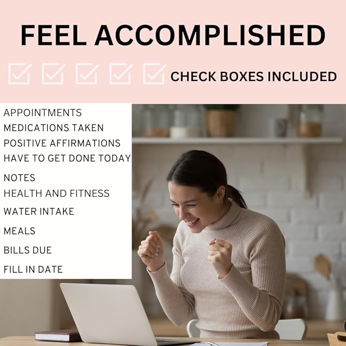 Daily Planner Notepad – ADHD Planner for Adults, Daily To Do List Pad, Undated 50 Tear-Off Sheets, 10 Sections, Thick Backing, To Do List Notepad 8.5 x 11