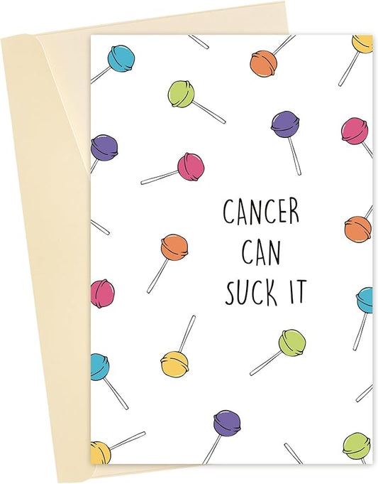 Cute Cancer Support Card, Funny Cancer Get Well Greeting Card, Cancer Fighter Encouragement Gift for Friend Her Bestie
