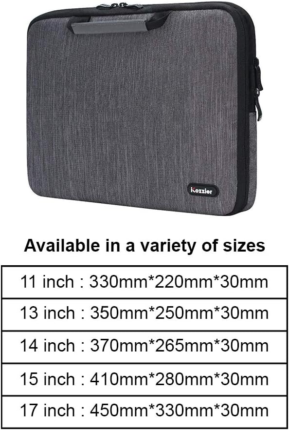 iCozzier 13-13.3 Inch Handle Electronic Accessories Strap Laptop Sleeve Case Bag Protective Bag for 13" MacBook Air/MacBook Pro/Pro Retina Sleeve – Grey