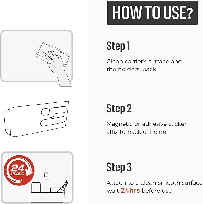 loukin Magnetic and Adhesive Marker Holder, Dry Erase Accessory Tray, Magnetic Storage Organizer for Whiteboard, Glass or Refrigerators (Sky Blue)