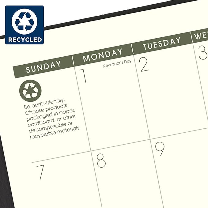 AT-A-GLANCE 2024 Weekly & Monthly Planner, Hourly Appointment Book, 5" x 8", Small, Recycled, Monthly Tabs, Black (70100G0524)