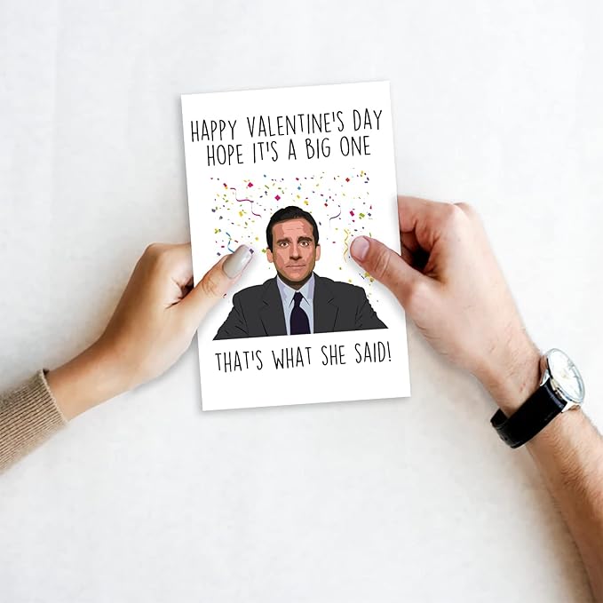 Huameigf Sweet The Office Michael Scott Themed Valentine's Day Card for TV Show Fans, Friends