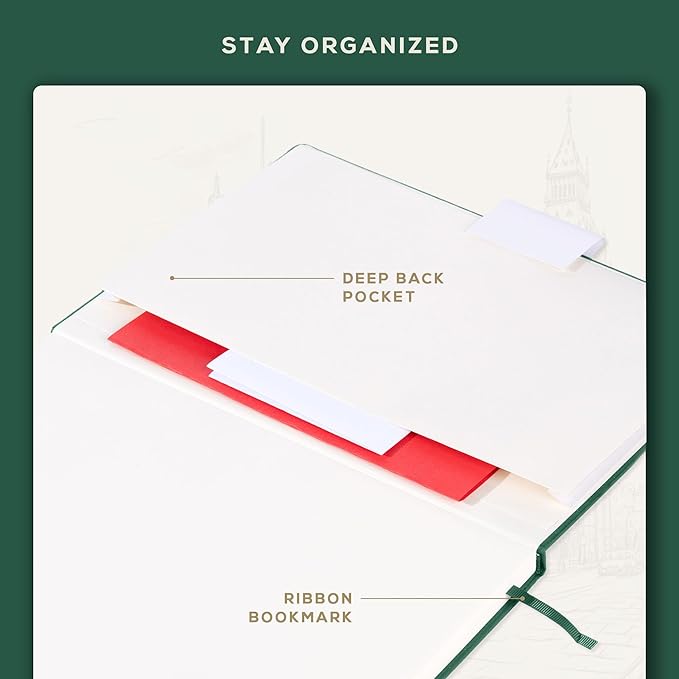 BEECHMORE BOOKS Lined Journal Notebook, 8.5 x 11.5 inch, A4 160 Lined Pages, Hardcover Leather Journals for Women, Men, Writing and Notebooks for Work - 120 GSM Thick Paper, Gifts Box Included