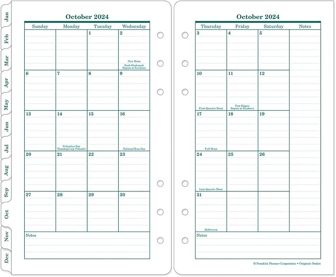 FranklinCovey - Original Two Page Per Day Ring-Bound Planner (Pocket, Jul 2024 - Jun 2025)