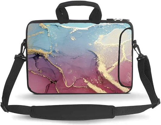 11 11.6 12 12.5 13 inches Case Laptop/Chromebook/Ultrabook/Notebook PC Messenger Bag Tablet Travel Case Neoprene Handle Sleeve with Shoulder Strap(Colorful Marble)
