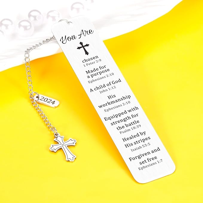 Faith Based Gifts Cross Bookmark for Men Women First Communion Gifts for Girls Boys Baptism Gifts Bible Verse Bookmark Bible Accessories Christian Church Gifts in Bulk 2024 Graduation Gifts