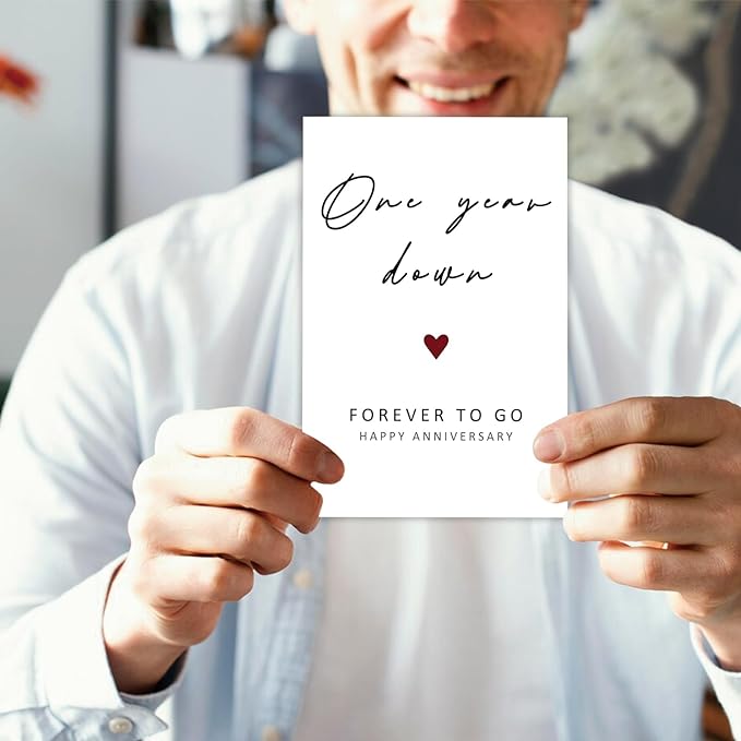 Happy 1st Anniversary Card, Funny 1 Year Anniversary Card, 1st Wedding Anniversary Card for Wife Husband, One Year Card for Girlfriend Boyfriend