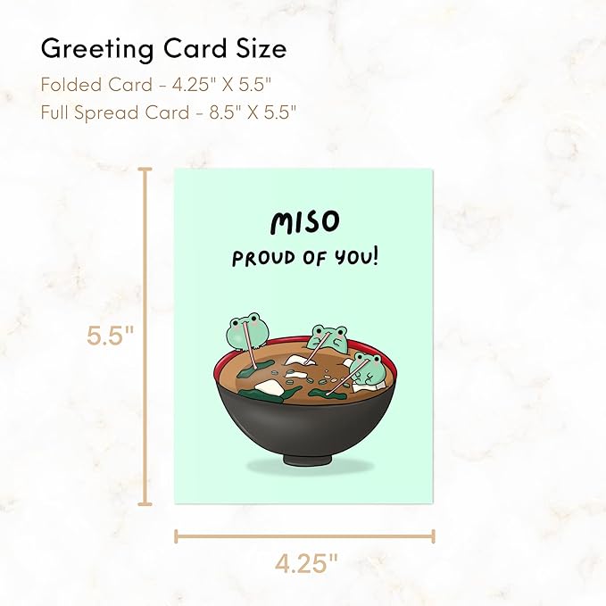 ALY LOU Funny Graduation Card, Congratulations Congrats Card for Him/Her, Funny Grad Card for New Job Promotion, New Home, Wedding Celebration (Miso Proud)