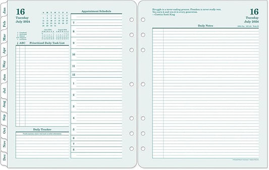 FranklinCovey - Original Two Page Per Day Ring-Bound Planner (Monarch, Jul 2024 - Jun 2025)