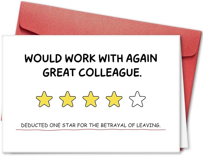 Coworker Leaving Card, Hilarious Farewell Card, Retirement/Goodbye Gift Card, New Job Congratulation Card, Good Luck Card, Starting A New Chapter Card