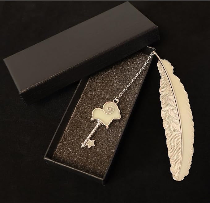 Zodiac Feather Bookmark Gifts for Women Men, Cool Metal Bookmark Glow in The Dark Aries Bookmark, Luminous Star Sign Constellation Horoscope Bookmark Gifts