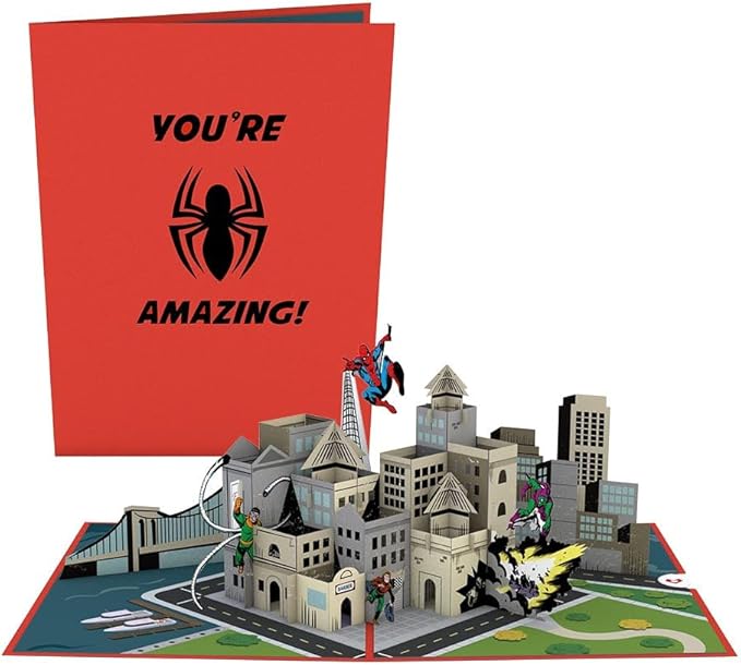 Lovepop Marvel’s Spider-Man You're Amazing! Pop Up Card, 5x7 - Pop Up Birthday Card, Spiderman Birthday Card, Superhero Card, Spiderman Funko Pop, Birthday Card for Boy or Grandson