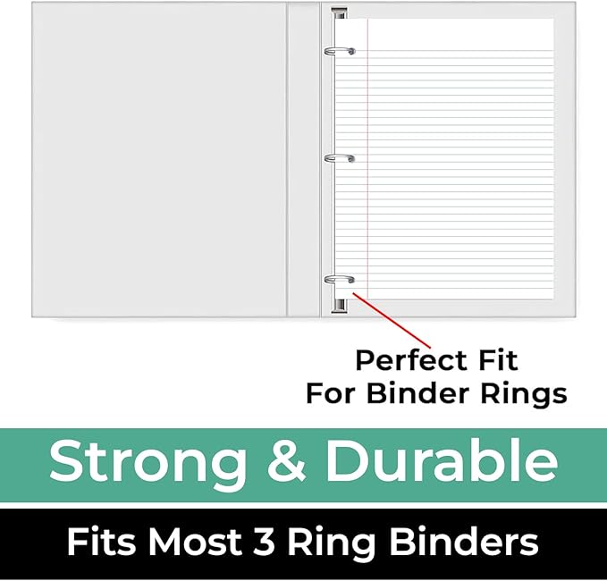 Loose Leaf Paper, 900 Sheets, 6 Pack, College Ruled, 8" x 10.5", 56 gsm Bulk Office Filler Paper, 3 Hole Punched, 150 Sheets/Pack, College Ruled Paper for 3 Ring Binder, Notebook Paper, White