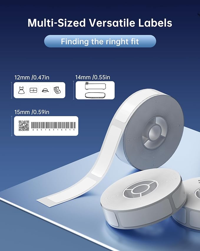 NIIMBOT D11 Label Maker Tape Adhesive White Label Paper 0.47" X 1.18" (12 X 30mm) 210 Labels/Roll, Compatible for NIIMBOT D11 D110 Label Printer, Thermal Paper Black on White, 3-Roll