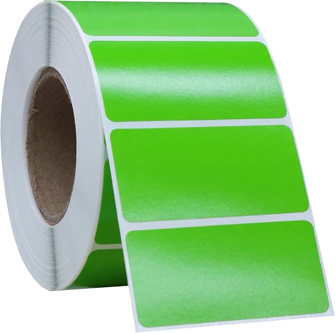 Hybsk 2x1 inch Color Direct Thermal Labels for Shipping, Barcodes, Address, Compatible with Rollo Label Printer & Zebra Desktop Printers(2"x1",Green)