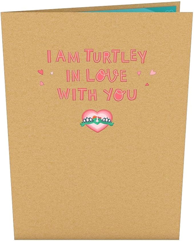 Lovepop Everyday Pop-Up Card for Her, Him, Girls, Boys - 3D Love Greeting Cards - Turtley in Love - 5" x 7" - Blank Note Card & Envelope Included