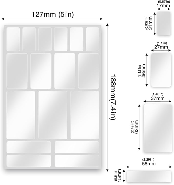 170Pcs Clear Removable Labels for Jars,for Storage Bins,for Food Containers with 2 Liquid Chalk Marker(Transparent)