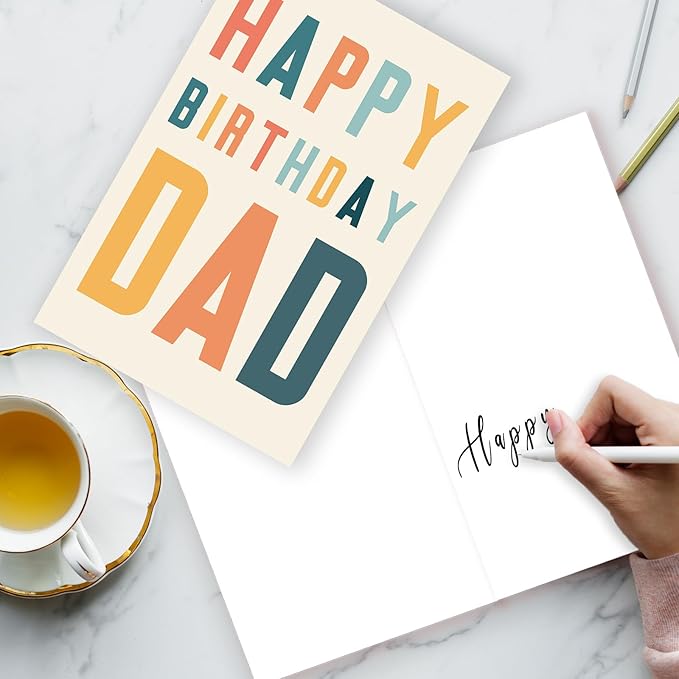 Happy Birthday Gift Card for Dad,Funny Birthday Card for Father,Best Bday Cards from Daughter Son,Dad Birthday Gift