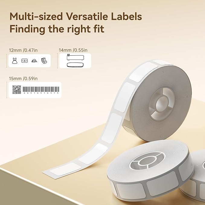 NIIMBOT D11 Label Maker Tape Adhesive White Label Paper 0.47" X 0.87" (12 X 22mm) 260 Labels/Roll, Compatible for NIIMBOT D11 D110 Label Printer, Thermal Paper Black on White, 3-Roll