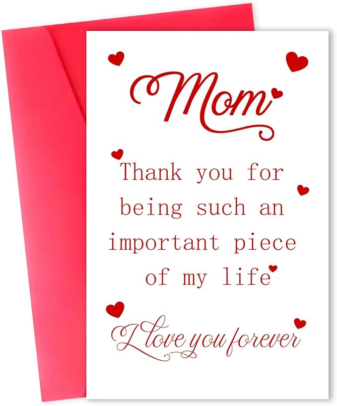 Funny Mom Birthday Card from Daughter Son, Sweet Birthday Gifts Cards for Mother, Unique Thank You for Mom Card, Best Mom Birthday Gifts Ideas