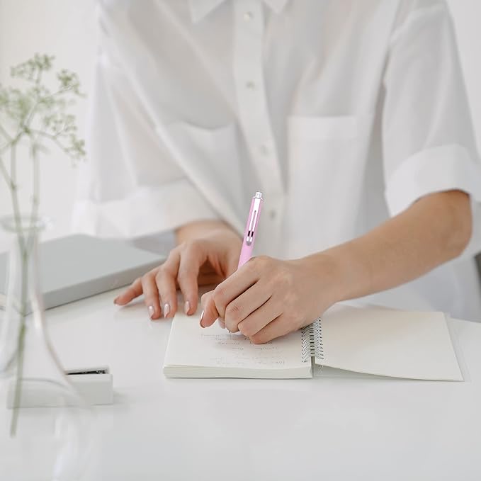 Pens, Pens Fine Point Smooth Writing Pens, Personalized Ballpoint Pens Bulk, Flair Colorful Pens, Black Ink 1.0 mm Journaling Pen, Office Supplies for Women & Men, Note Taking(12-pack)