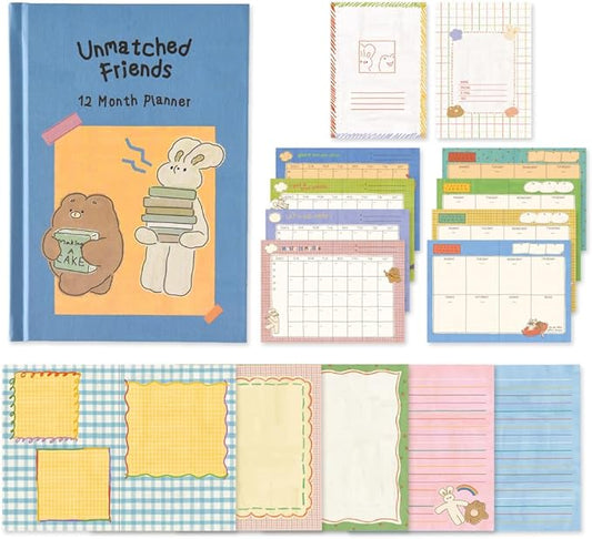 Monolike Hardcover Unmatched Friends Diary, 04. Blue - Academic Planner Weekly & Monthly Planner