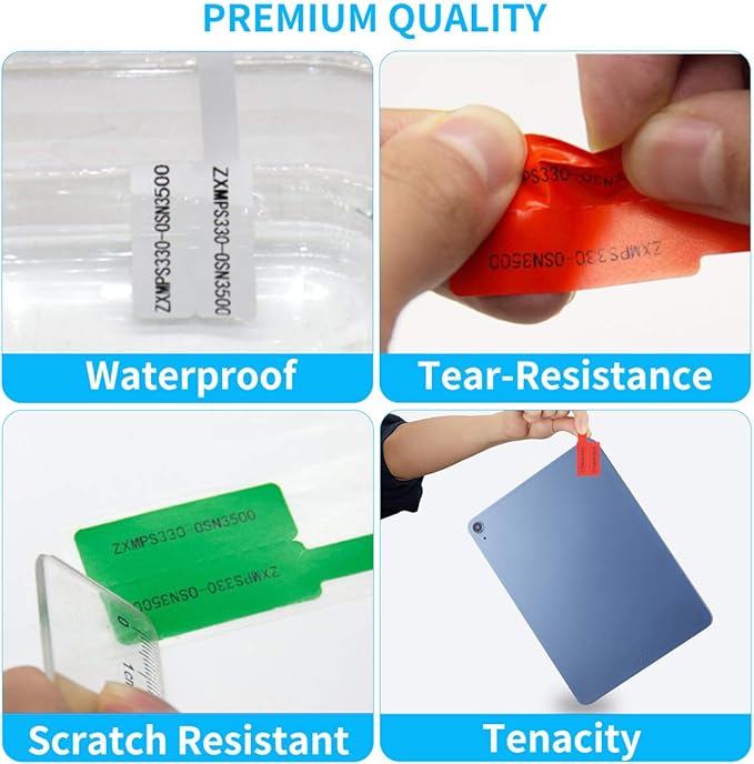 600 Cable Labels, JIQEZNL 20 Sheets Waterproof Cord Label for Electronics, 10 Colors Printable Wire Labeling Tags for Ethernet and Network, Write on Labels for Cable Organize