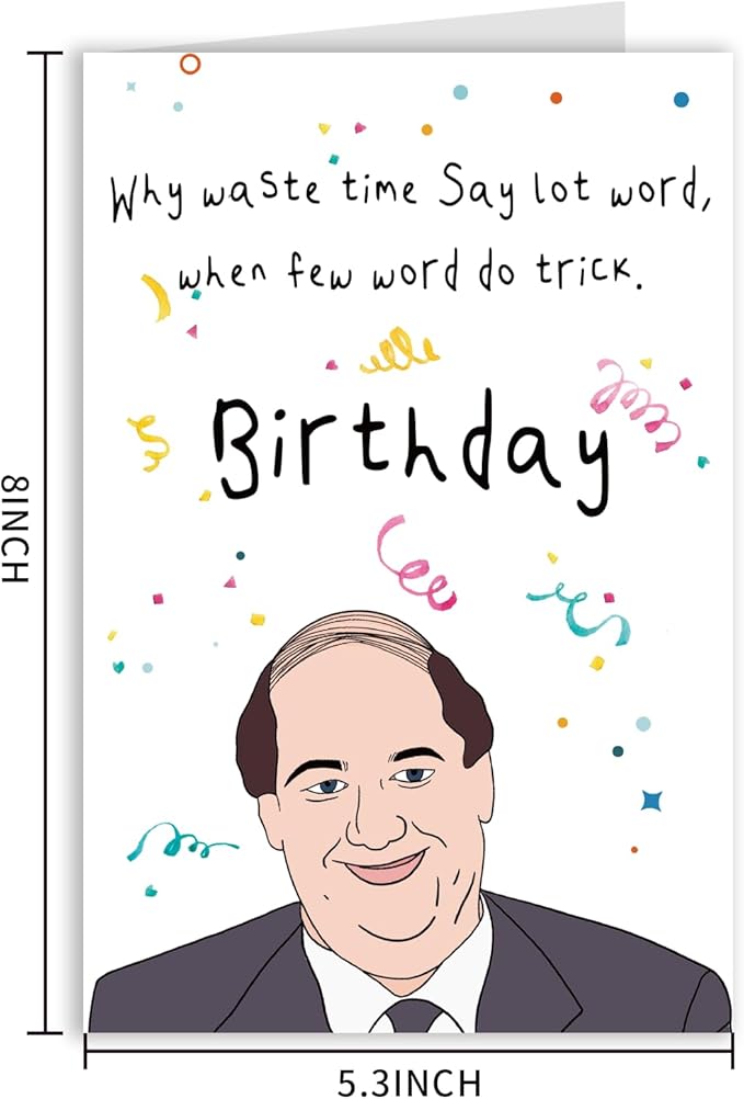 Funny The Office Birthday Cards for Boss Manager Colleague Coworker Women Men, Humorous Birthday Card for Office Fans, Last Minute Bday Gift for Dad Mom Him Her
