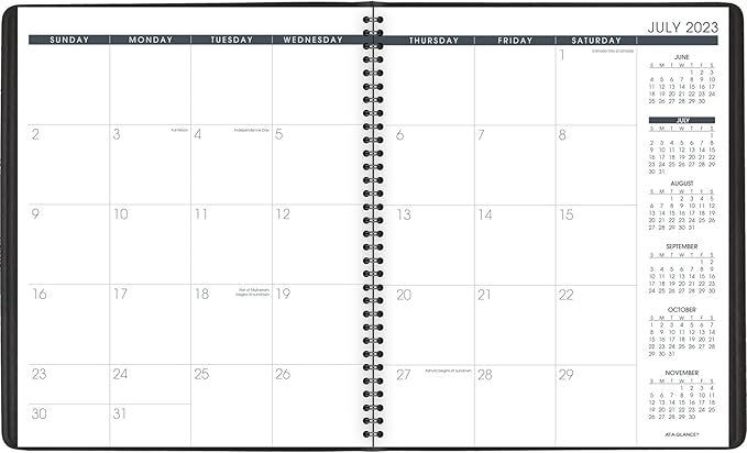 AT-A-GLANCE 2023-2024 Academic Planner, Monthly, 9" x 11", Large, Pocket, Flexible Cover, Black (7007405)